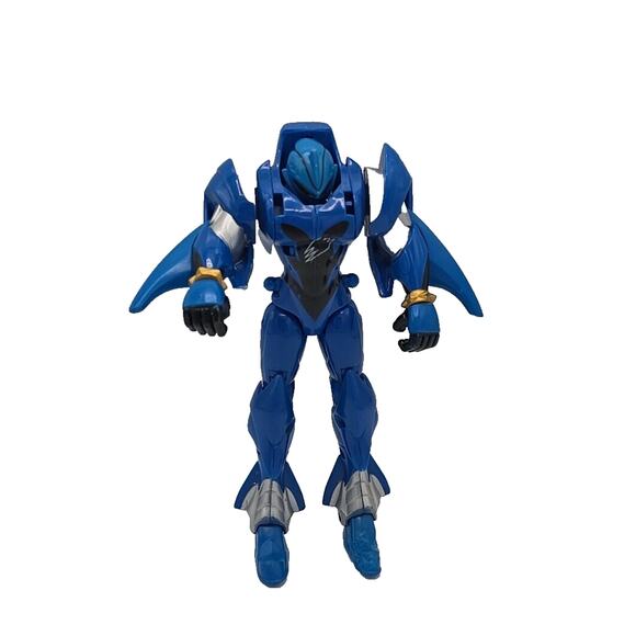 Vintage 2007 Bandai Jungle Fury Blue Shark Animorphin Power Rangers Figure Toy - Picture 1 of 5